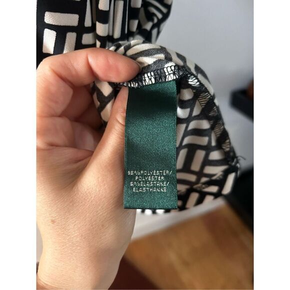 Ralph Lauren Geometric Print Dress black & white  Sz 8 - Picture 5 of 6